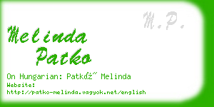 melinda patko business card